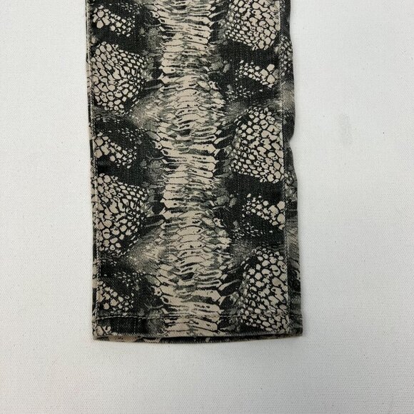 Cabi Diamondback Snake Print Slim Jeans Womens Size 4 Beige/Gray Stretch - Picture 5 of 9